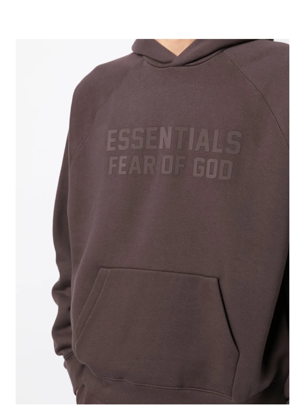ESSENTIALS Fear of God Brown Tonal Logo Hoodie